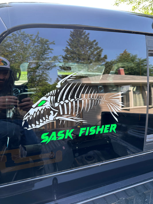 Sask Fisher Skeleton Truck Decal