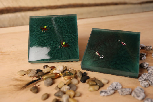 Custom Epoxy Fish Hook Coasters